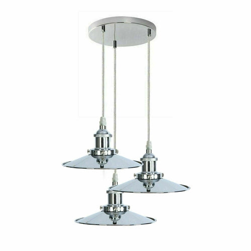 Suspension moderne à 3 lumières, finition chrome