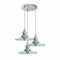 Suspension moderne à 3 lumières, finition chrome