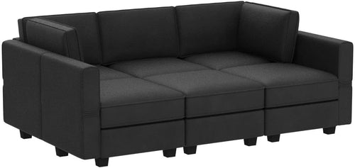 Canapé sectionnel modulable en velours avec méridienne pour salon