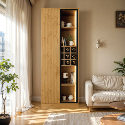 LuneluX_Home – Armoire de salle de bain avec portes en verre et éclairage LED
