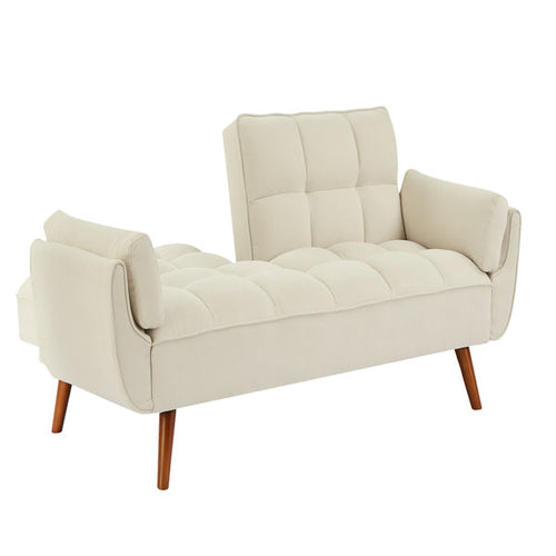 LuneluX – Chaise canapé en lin réglable (Beige)