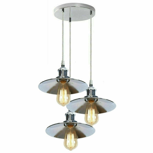 Suspension moderne à 3 lumières, finition chrome