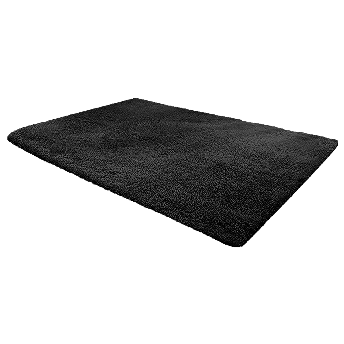 Tapis shaggy noir - texture poils