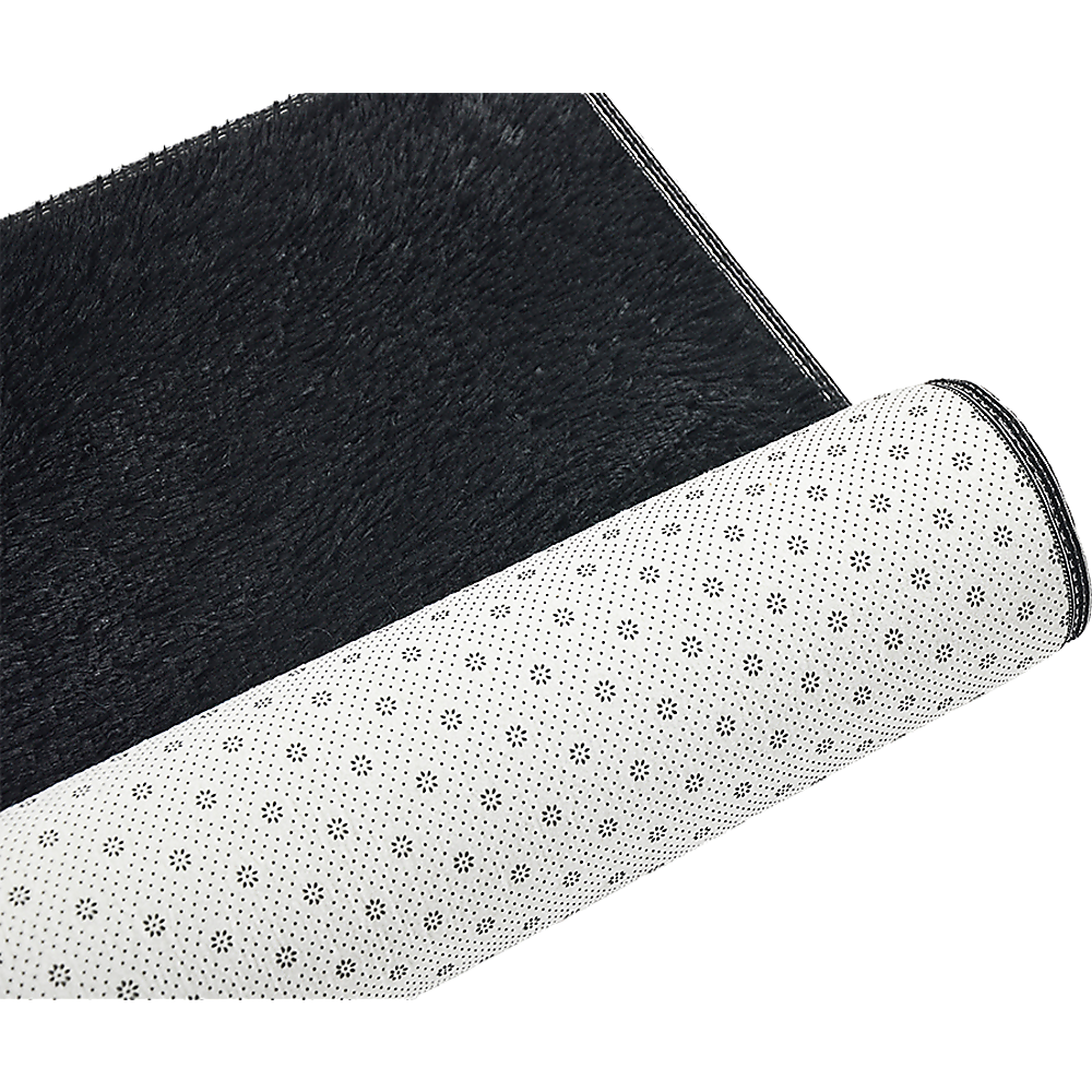 Tapis shaggy 200x140cm noir - détail épaisseur