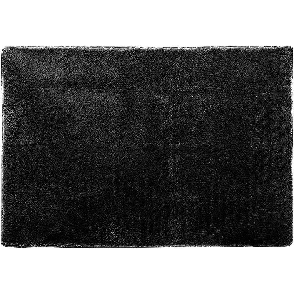 Tapis shaggy 200x140cm noir - envers antidérapant