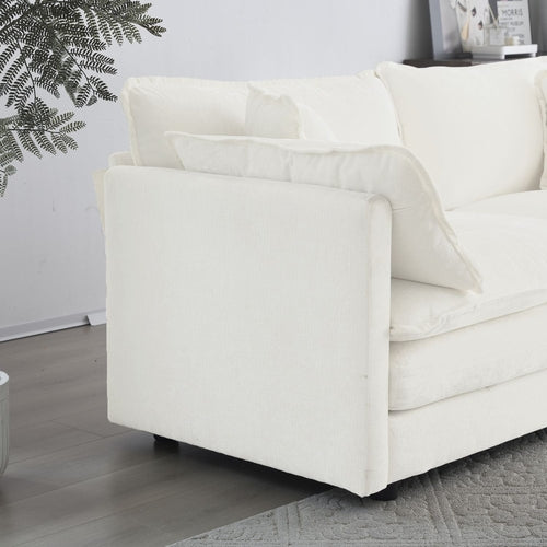 Canapé sectionnel en U avec repose-pieds réversible, convertible 5 places