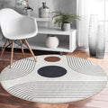 Tapis rond abstrait, décoration minimaliste, antidérapant
