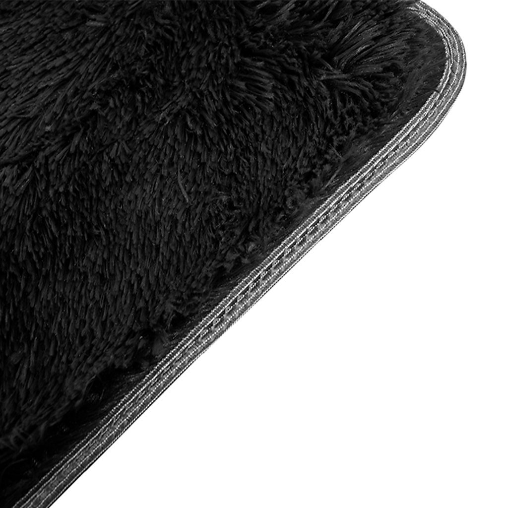 Tapis shaggy noir - détail épaisseur